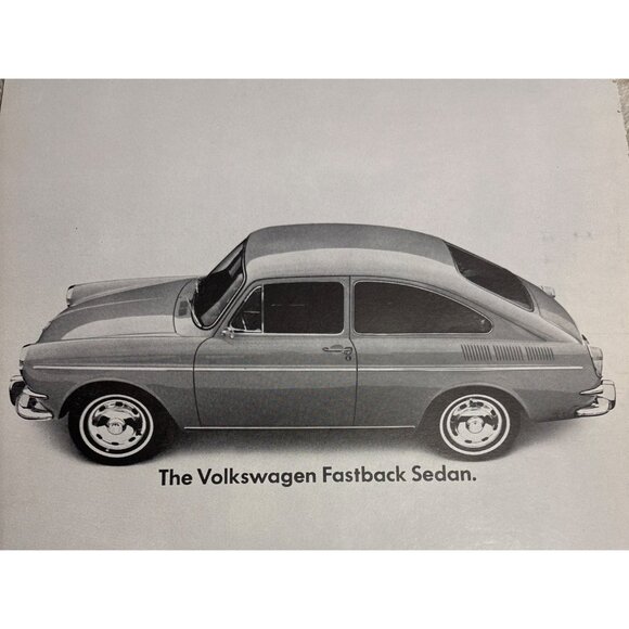 Vintage 1960s Volkswagen Fastback Sedan Print Advertisement - Picture 4 of 7